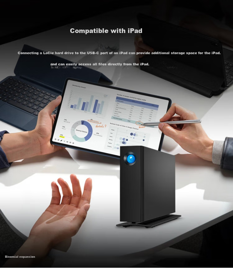 Внешний жесткий диск LaCie Portable Desktop Hard Drive, 20 ТБ, Type-C/USB3.1 D2, 3.5-дюймовый