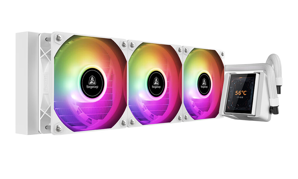 Система жидкостного охлаждения Segotep Ice Cool 360, черная, с LCD-экраном 2.4 дюйма, ARGB, поддержка Intel/AMD