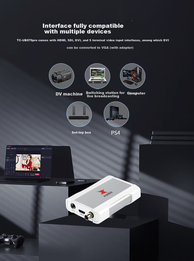 Видеозахват TCHD Video UB570pro, HDMI, USB 3.0, 1080P60, для стриминга, игр, вещания