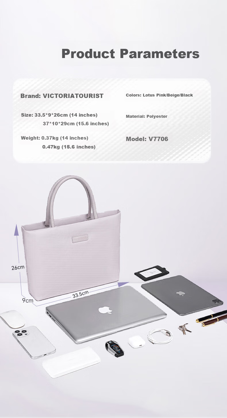 VICTORIATOURIST Сумка для ноутбука, ручная, 14-дюймовый Apple Macbook Lenovo Huawei, стильный портфель для женщин.