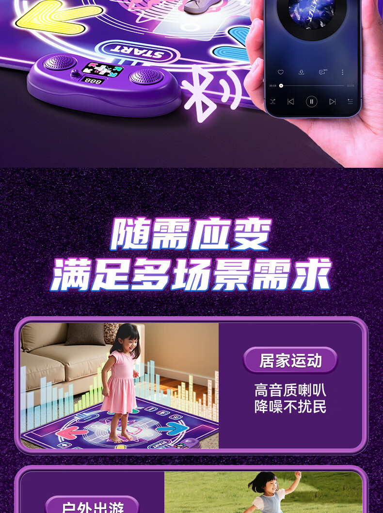 Музыкальный танцевальный коврик Ousaiqi, подарок для девочки 3-6 лет, детский игровой коврик для дома, фитнес-тренажер