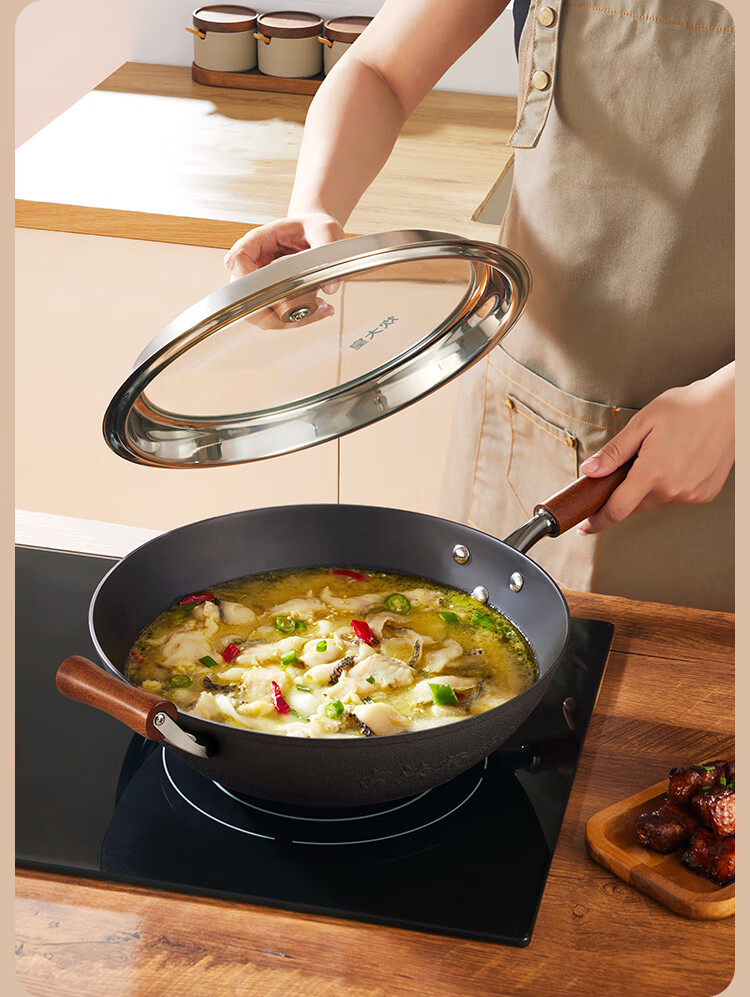Сковорода COOKER KING чугунная, традиционная, без покрытия, плоское дно, 34 см