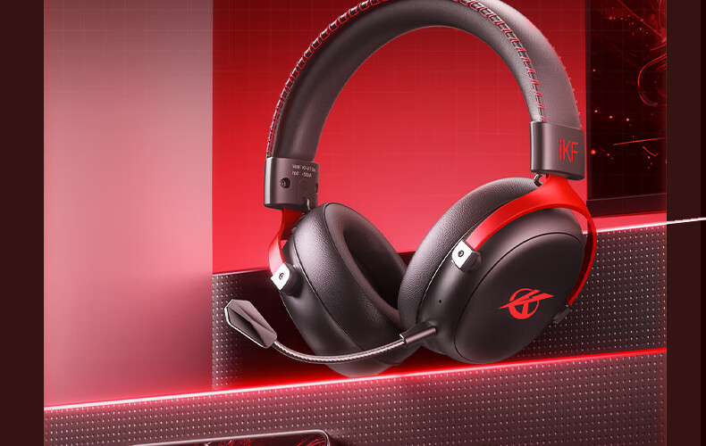 Игровые наушники iKF V11 Max с микрофоном, беспроводные, Bluetooth, 7.1 звук, белый с синим