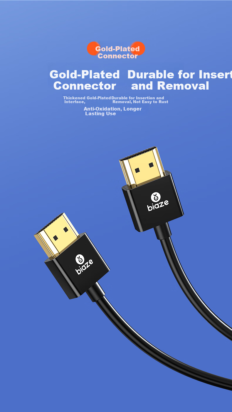 Кабель BIAZE HDMI версии 2.0, 4K, 1080P60Hz, для настольных ПК, ноутбуков, телевизоров, мониторов, тонкий гибкий кабель, 10 метров