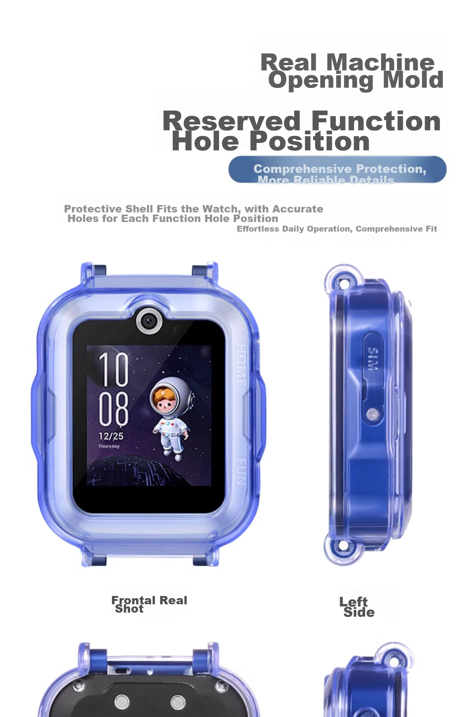 Защитный чехол Iboann для Huawei Children's Watch 5, прозрачный, противоударный, из TPU