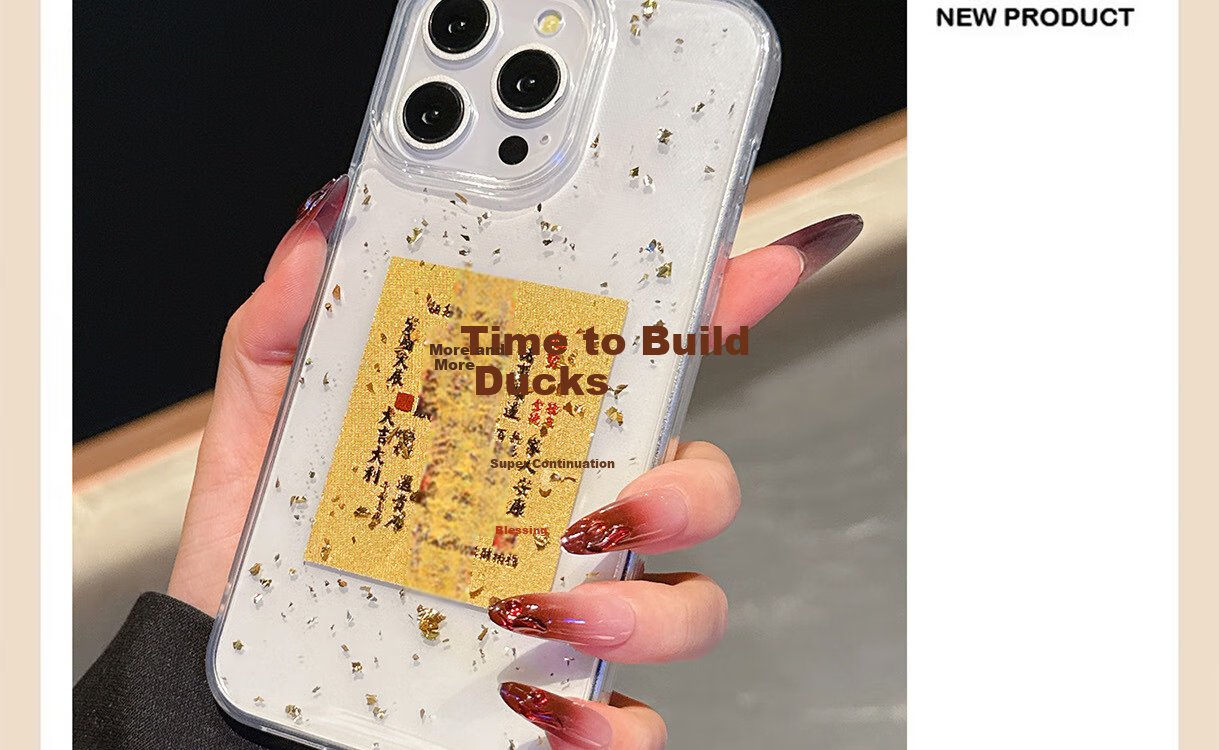 Чехол KEKLLE для Apple iPhone 15 Pro, противоударный, прозрачный, с золотой фольгой, силиконовый, с защитой камеры, полный охват, цвет "Lucky Turn"