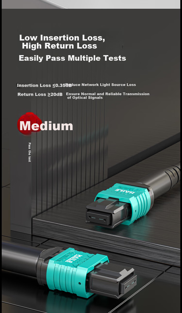 Волоконно-оптический патч-корд HAILE MPO-MPO Female 8-Core Multi-Mode 10G OM4, 40/100/200G Module MPO Fiber Optic Cable, 1 Meter GMPO-MTA8
