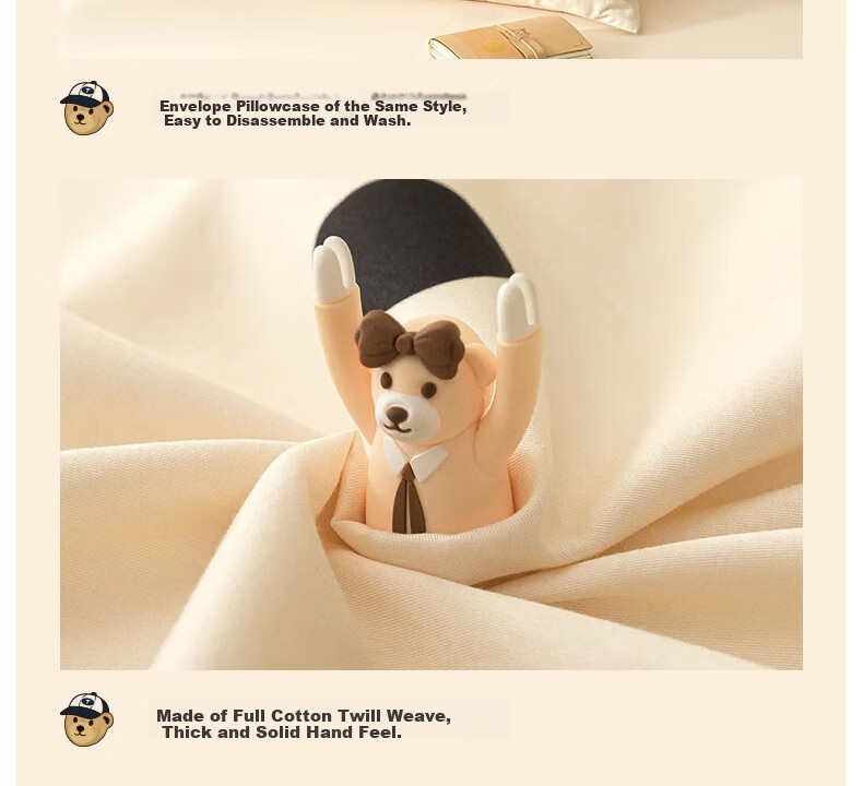 Комплект постельного белья TEENIE WEENIE, 100% хлопок класса А, двойной размер, с вышивкой, для кровати 1.5 м