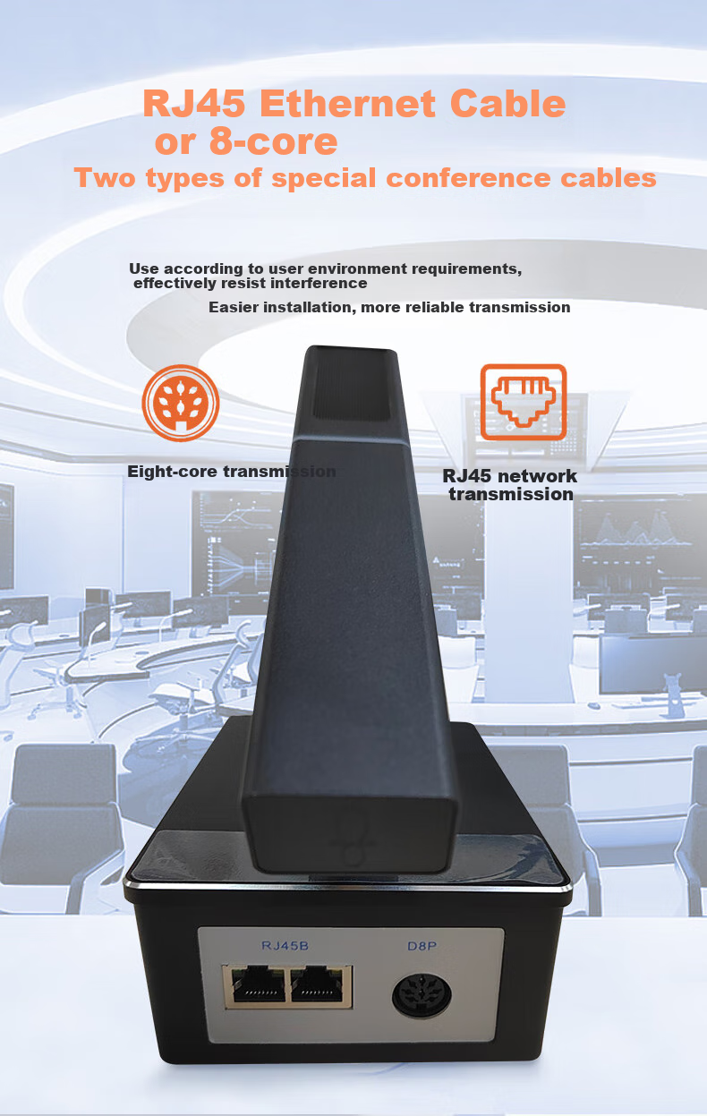 Проводная конференц-система Weishu YZ300-F, настольный микрофон с Ethernet-интерфейсом, 8-контактный разъем, алюминиевый сплав