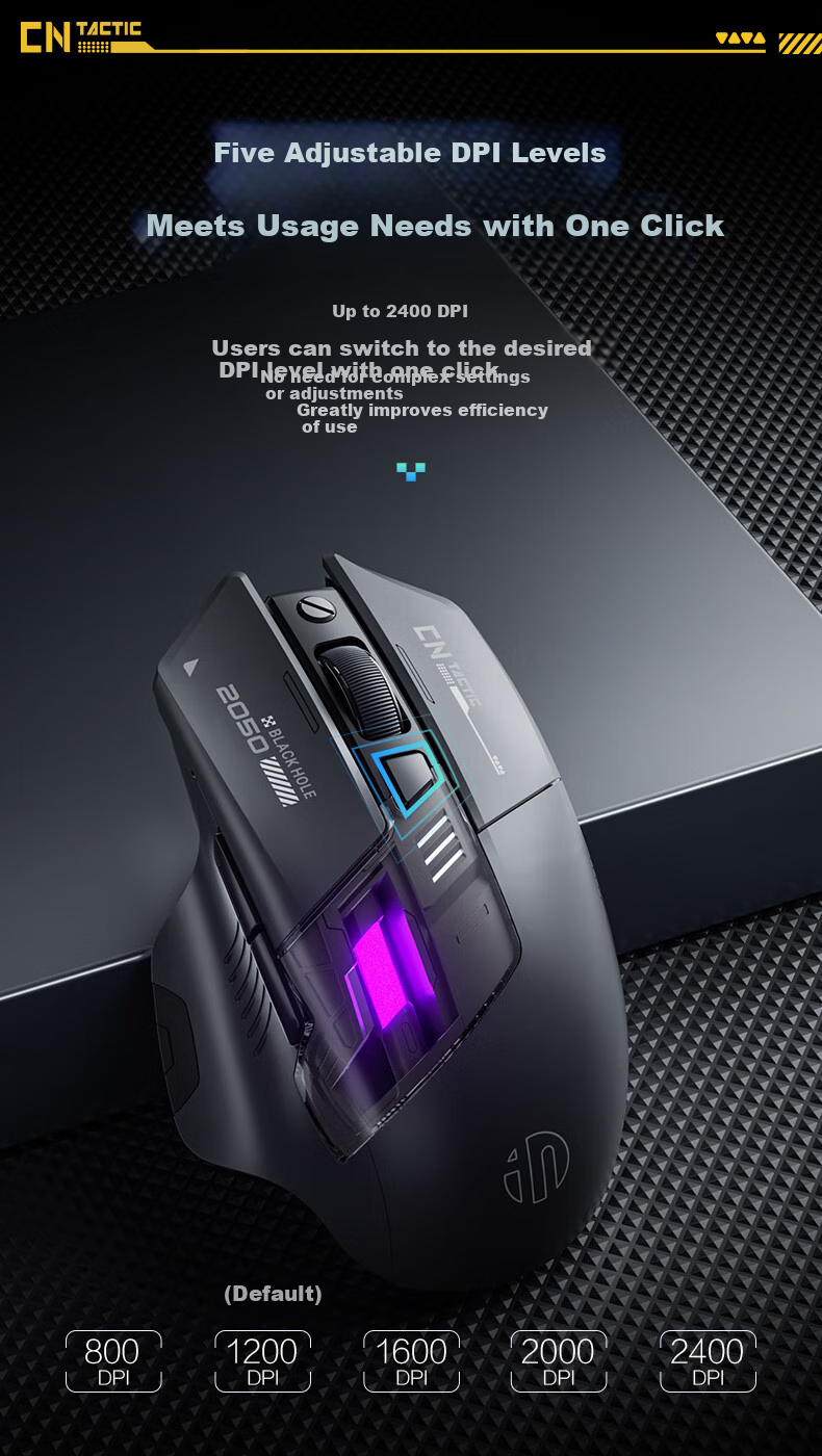Беспроводная игровая мышь INPHIC A9 Explorer Edition V2, проводная/Bluetooth, RGB, 12000 DPI, белая