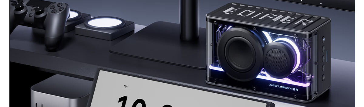 Компьютерная акустика Edifier NEW Play Bluetooth, игровая настольная акустика, классическая новая модернизированная атмосферная подсветка, ретро-дизайн, фантомный черный, высокая точность