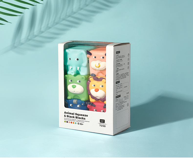 Babycare Мягкие строительные блоки для малышей, развивающие игрушки для детей от 0 до 1 года, мягкие кубики "Лесная сказка", 6 шт.