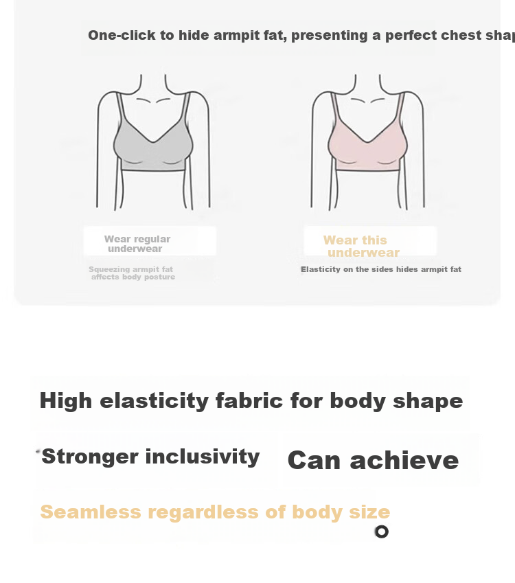 Бюстгальтер Dushiliren Push-Up Bra с мягкой поддержкой, бесшовный, дышащий, предотвращающий провисание, с боковой поддержкой, для женщин