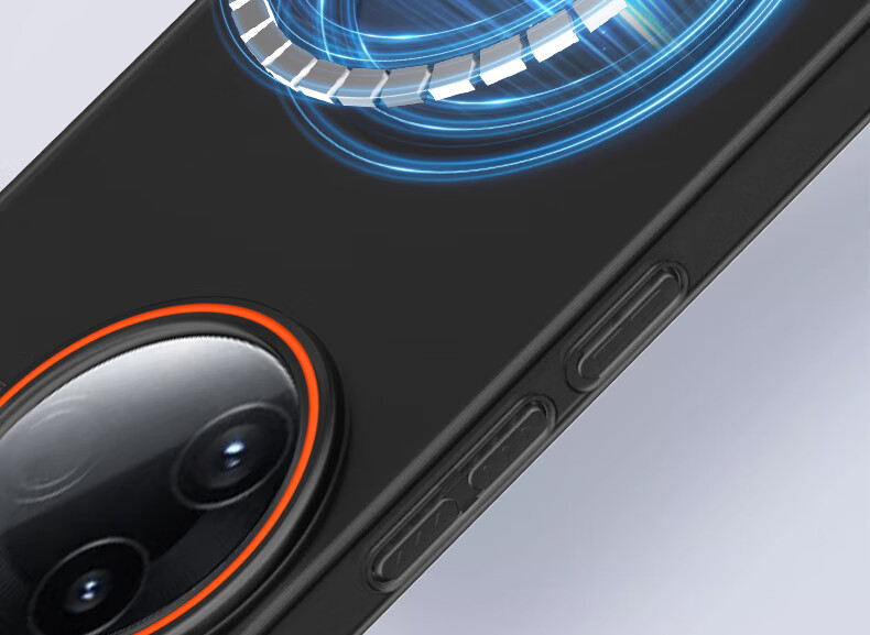 Baozou Чехол-накладка с магнитом для Xiaomi Redmi K80, противоударный, с защитой от отпечатков пальцев, прозрачный, черный