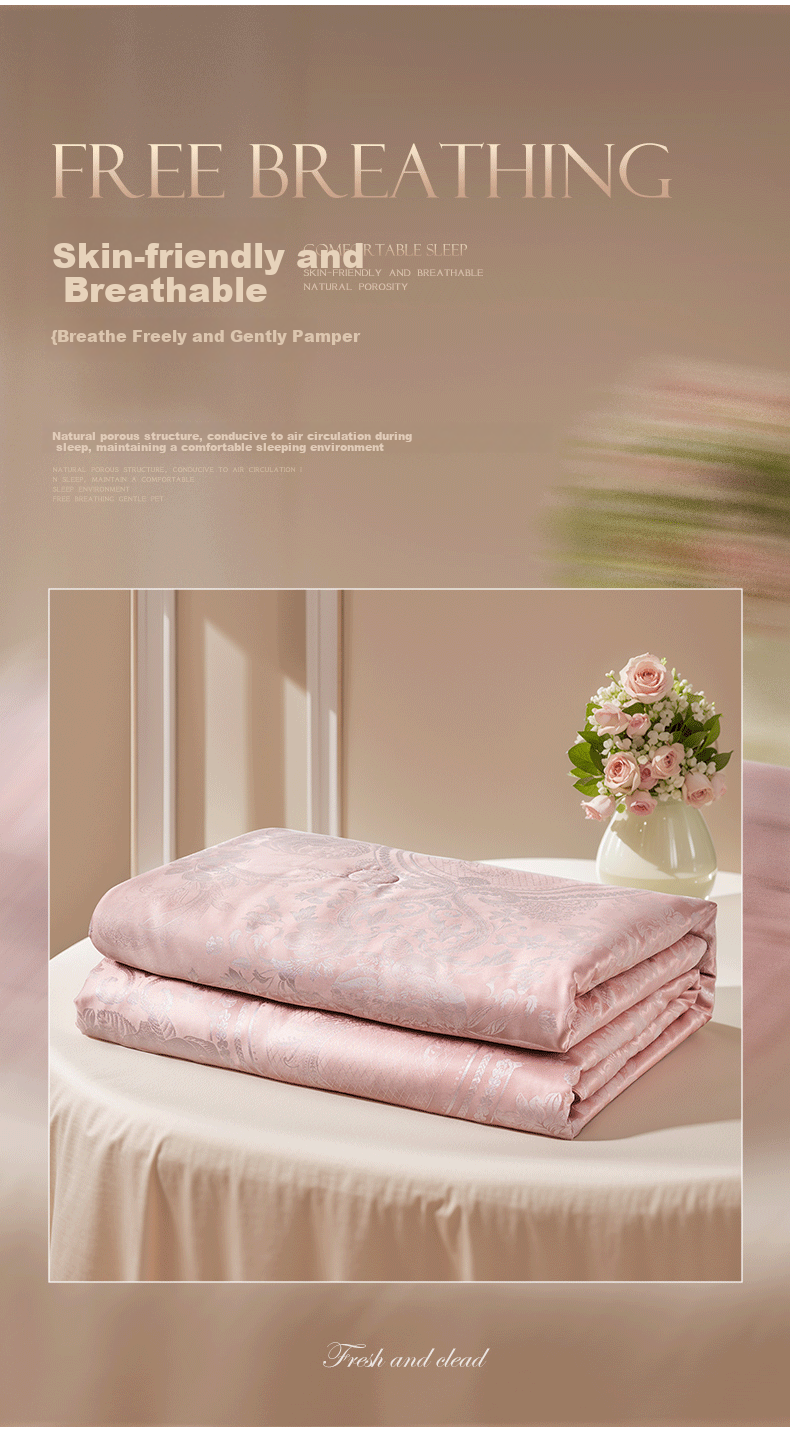 Одеяло FUANNA Home Textiles "Свадебная радость", 100% натуральный шелк, размер Double, всесезонное, 203x229 см, розовое