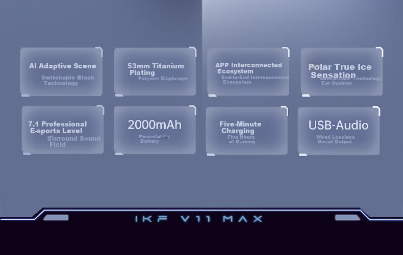 Игровые наушники iKF V11 Max, беспроводные, с микрофоном, 7.1 объемный звук, Bluetooth, черный и красный