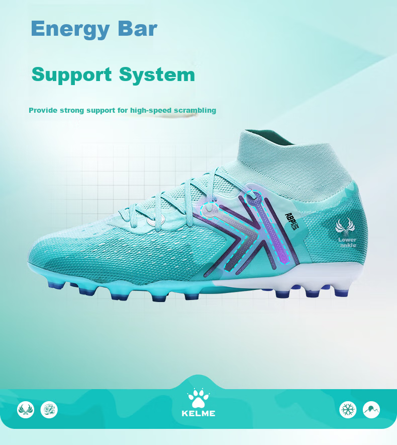 Футбольные бутсы KELME Jidian 5.0 MG для мужчин, высокие, противоскользящие, профессиональные, для соревнований и тренировок, зеленые, размер 41