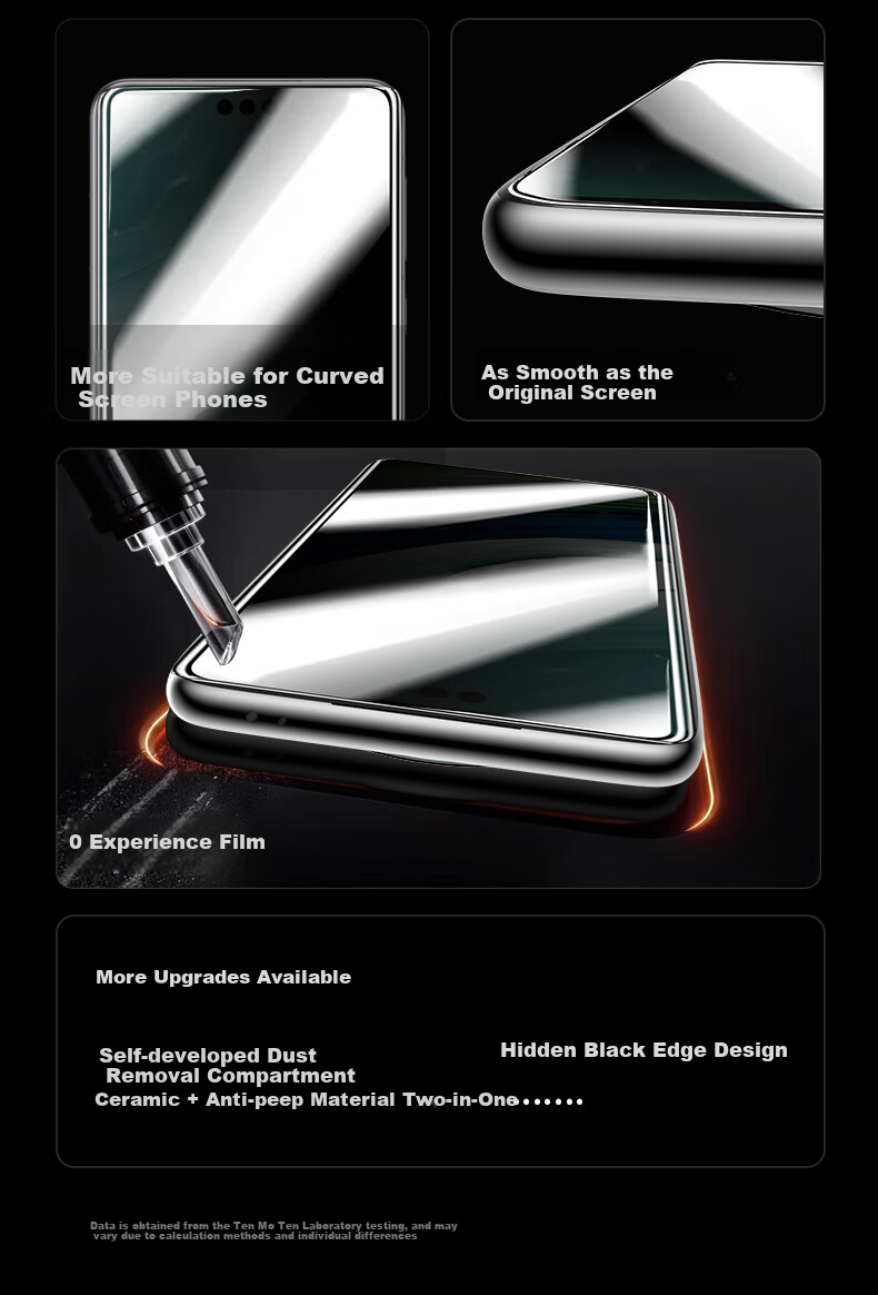 Защитная керамическая пленка Smorss для Huawei Mate 60 Pro/Pro+ / RS, антишпионская, 28°, гладкая, устойчивая к отпечаткам пальцев
