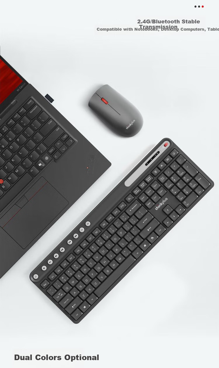 Беспроводная Bluetooth-мышь Lenovo Thinkplus T60X, умная, с эргономичным дизайном, серая