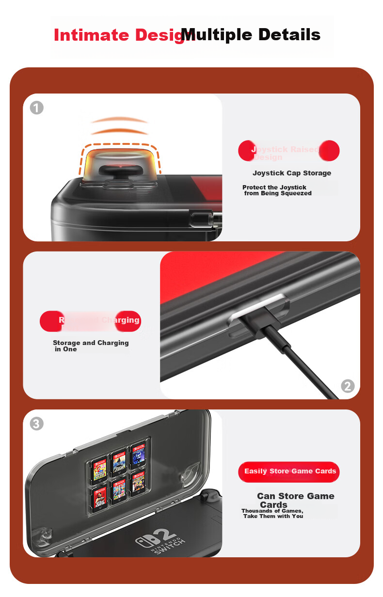 Защитный чехол NEWDERY для Nintendo Switch 2, прозрачный, ударопрочный, портативный, с ремешком, для хранения, аксессуар второго поколения