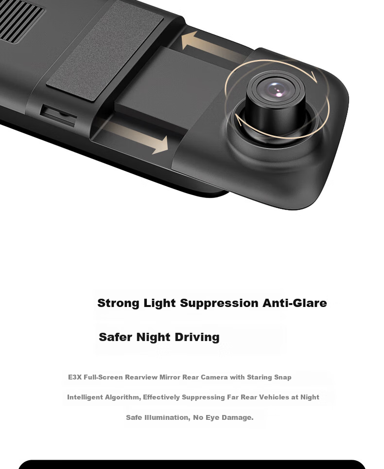 Видеорегистратор DDPDI E3X, 2K Ultra-Clear Night Vision, запись спереди и сзади, потоковое медиа зеркало заднего вида, помощь при парковке
