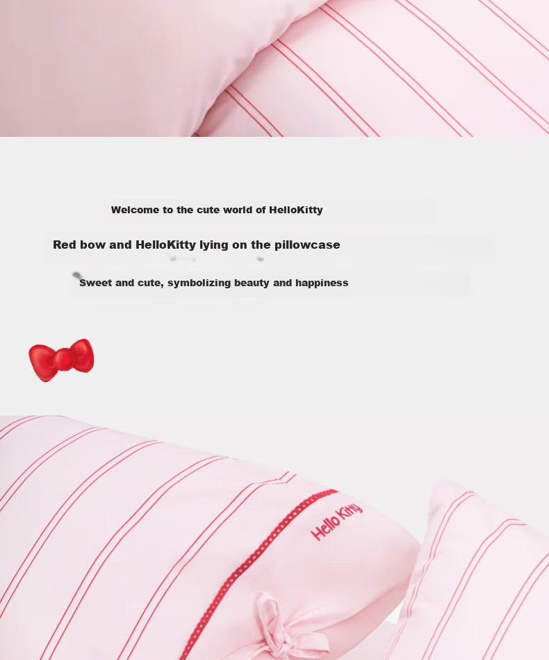 Комплект постельного белья tbh, "Hello Kitty", 1.8 м, хлопок, жаккард