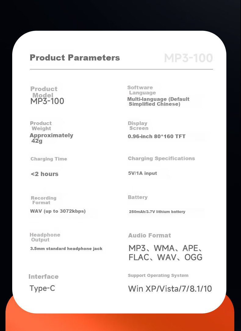 Портативный MP3-плеер Aigo MP3-100, 128 ГБ, Bluetooth, для студентов, для обучения английскому языку, для спорта, с функцией записи, в стиле USB-флешки с портом USB-C