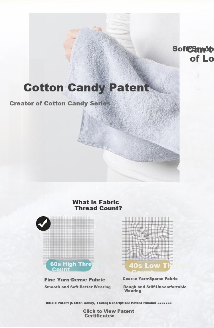 Набор полотенец UCHINO Cotton Candy Pro, 4 шт., 100% хлопок, класс А, мягкие, впитывающие, 34x34 см