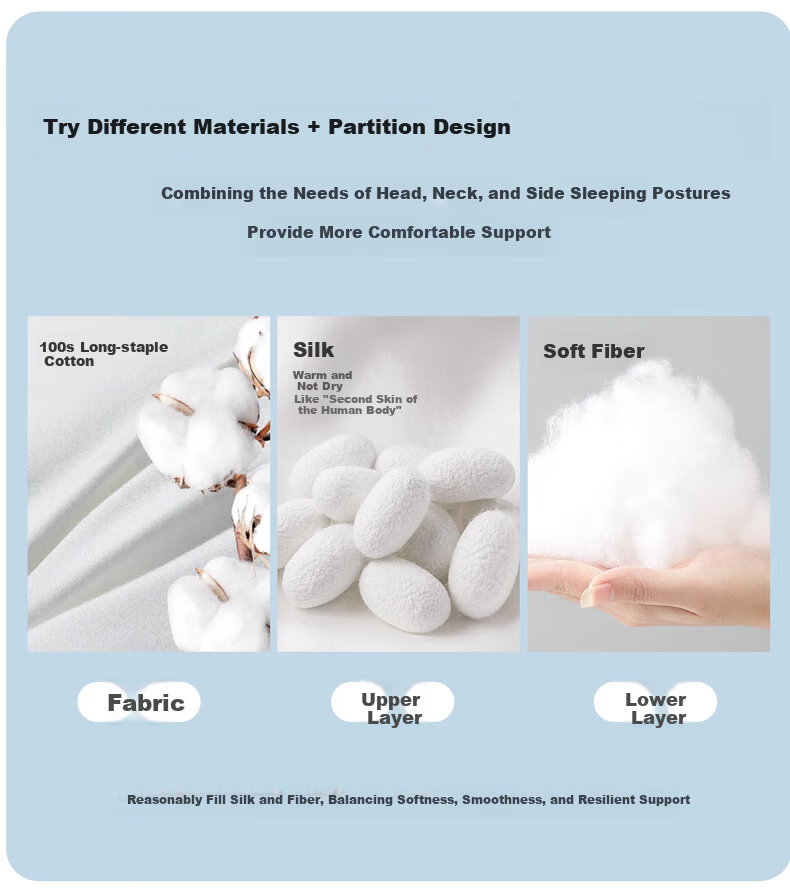 Подушка I-WILL Silk Pillow, ультрамягкая, комфортная, с наполнителем из хлопкового композитного волокна, одна подушка для одного человека, 48*74 см