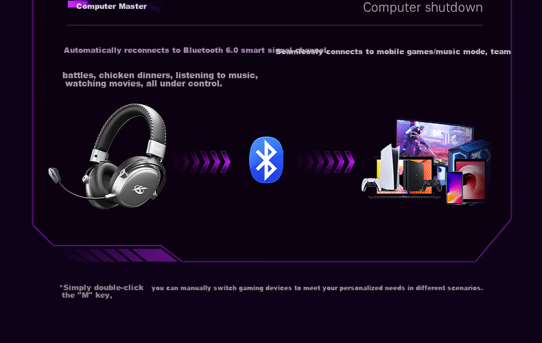 Игровые наушники iKF V11 Max, беспроводные, с микрофоном, 7.1 объемный звук, Bluetooth, черный и красный
