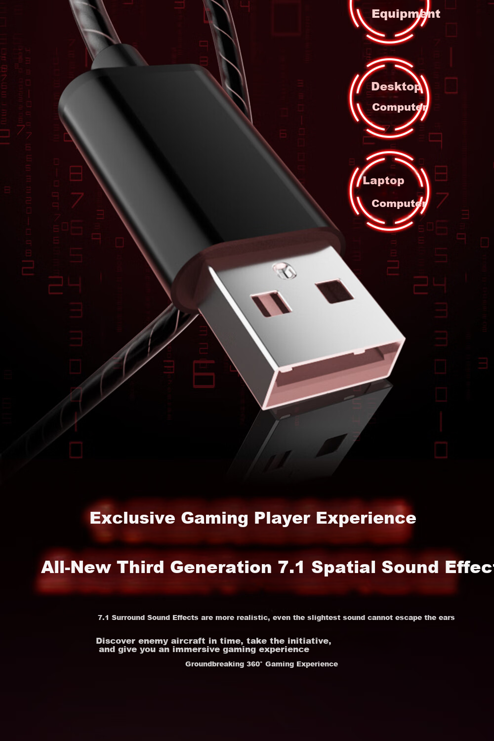 Проводная игровая гарнитура POLVCDG D9, внутриканальная, USB, с двойными динамическими драйверами, точным позиционированием звука, микрофоном, шумоподавлением