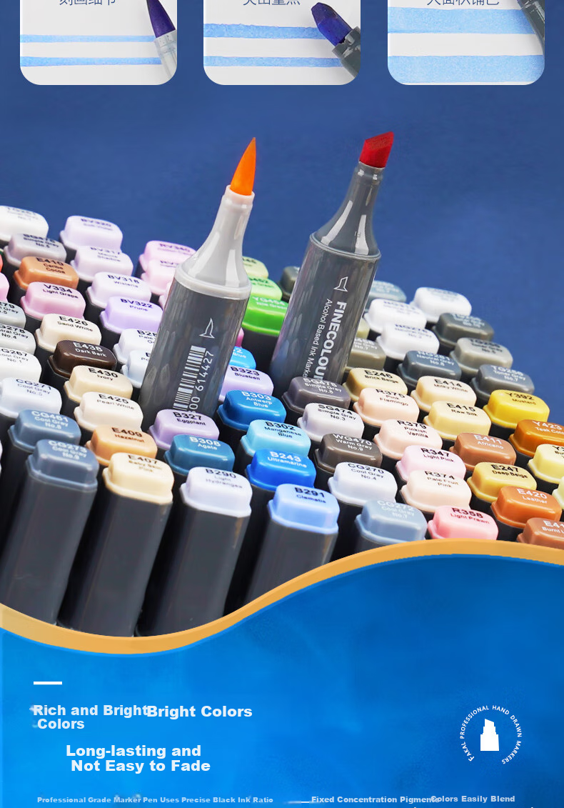 Маркеры FINECOLOUR 120 цветов