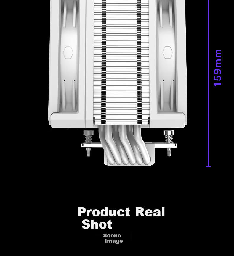 Кулер для процессора CoolerMaster Hyper 612 White, 6 тепловых трубок, однобашенный, два вентилятора Mobius, универсальная поддержка LGA1700