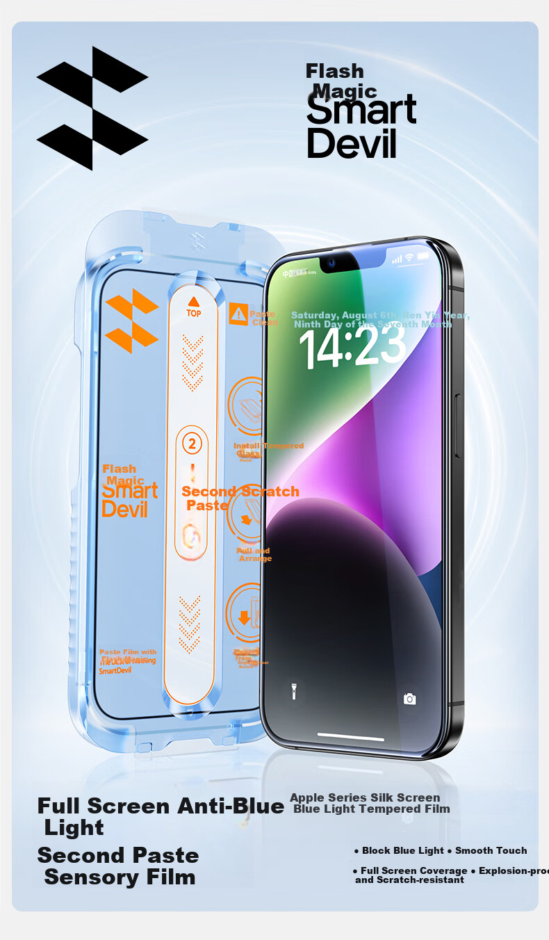 Защитное стекло для экрана Shanmo для iPhone 13/14/13 Pro, 2 шт.