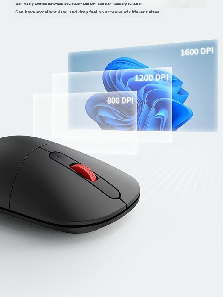 Беспроводная офисная мышь Lenovo Thinkplus M50, черная, 2.4 ГГц