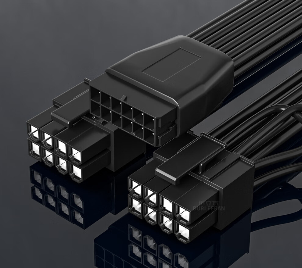 Кабель-адаптер BURLEFRAN 12V HPWR Female to Dual-Head 6+2 GPU, 12+4 Pin ATX3.0 PCIe5.0 16P to 8P, 17см