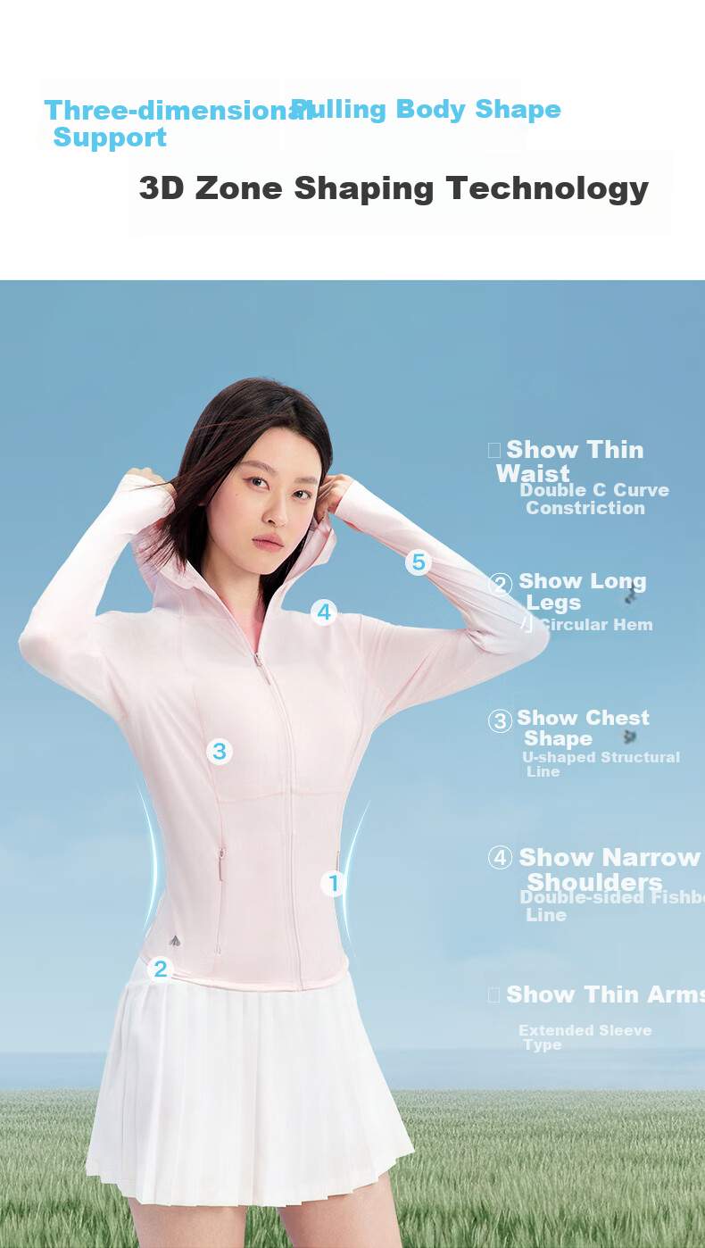 Женская куртка Meilicheng Ice Shield Slim Waist, защита от солнца, белая, размер XS