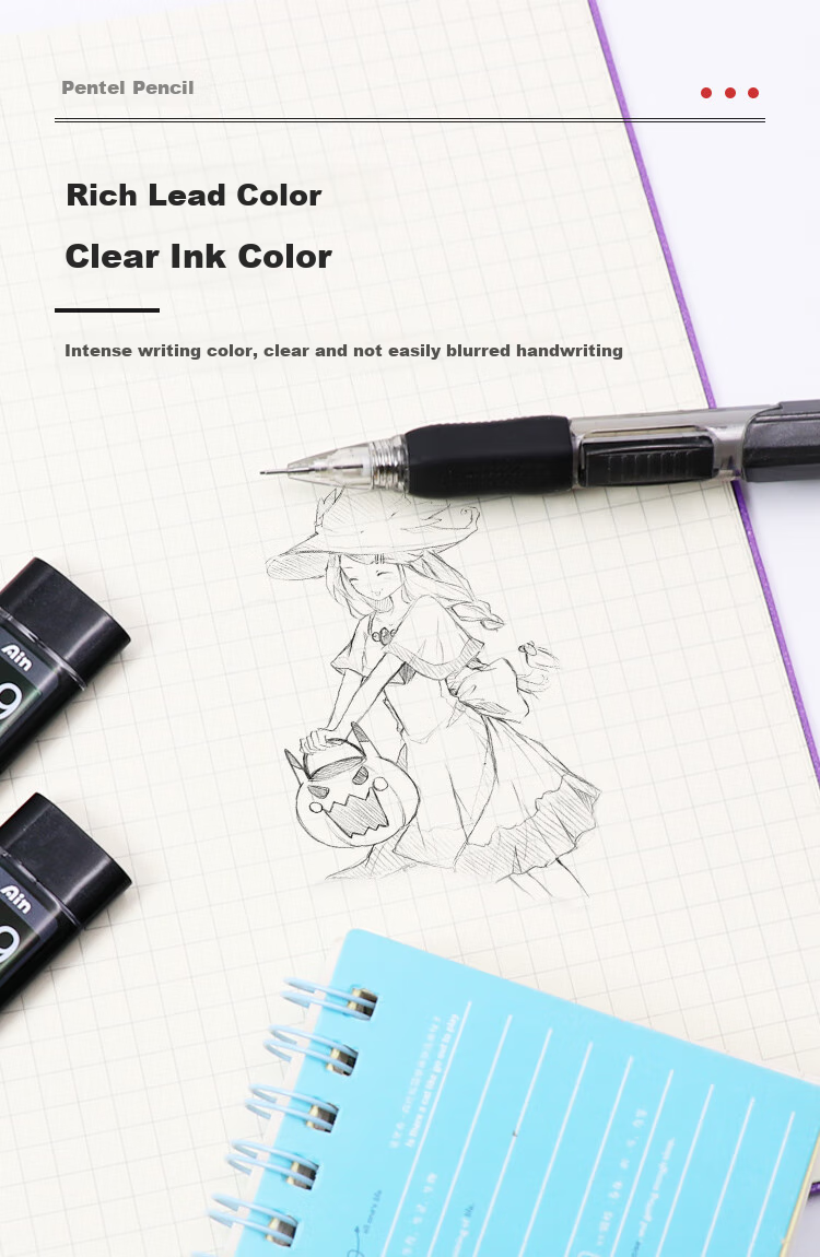 Механический карандаш Pentel C273 0.3 мм, 2B, 2 тубуса (30 шт.)