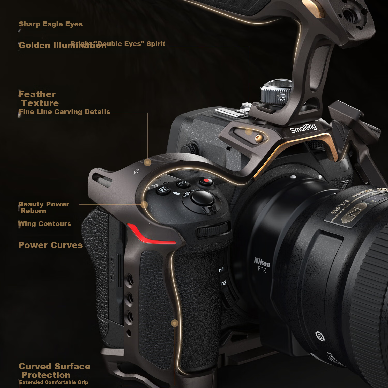 Комплект SmallRig 4523 для Nikon Z6 III, "Ночной филин", подходит для беззеркальных камер Nikon Z6 III, с ручным захватом, комплект аксессуаров для фото- и видеосъемки, L-пластина для камеры, клетка "Кролик"