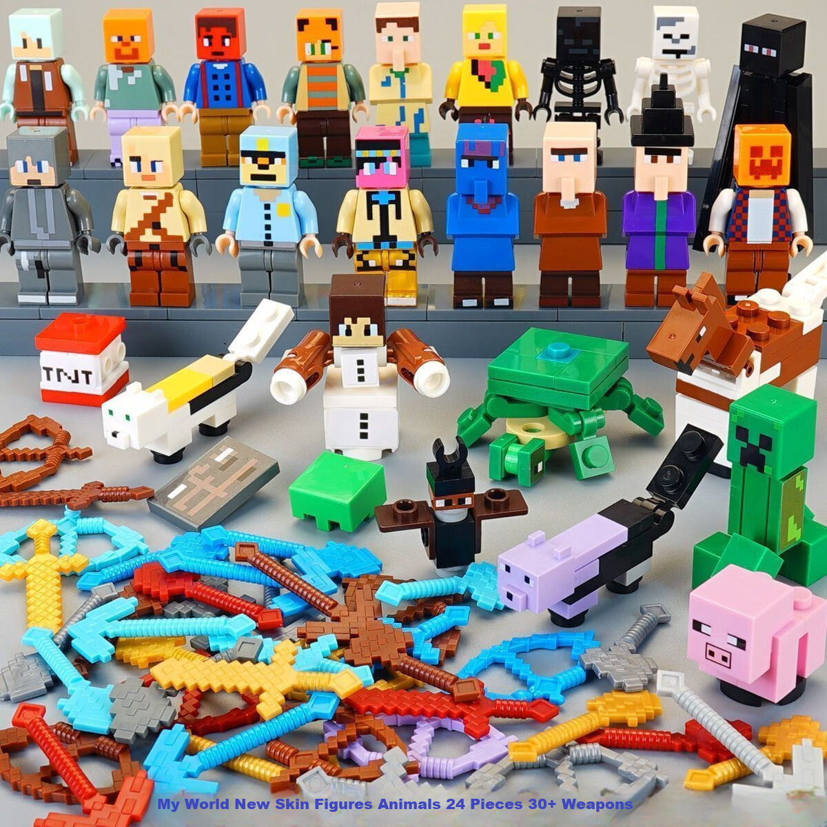 Конструктор JEPPE Minecraft Toy Accessories, совместимый с LEGO, для мальчиков и девочек от 3-6 лет, подарок на Новый год для учеников начальной школы