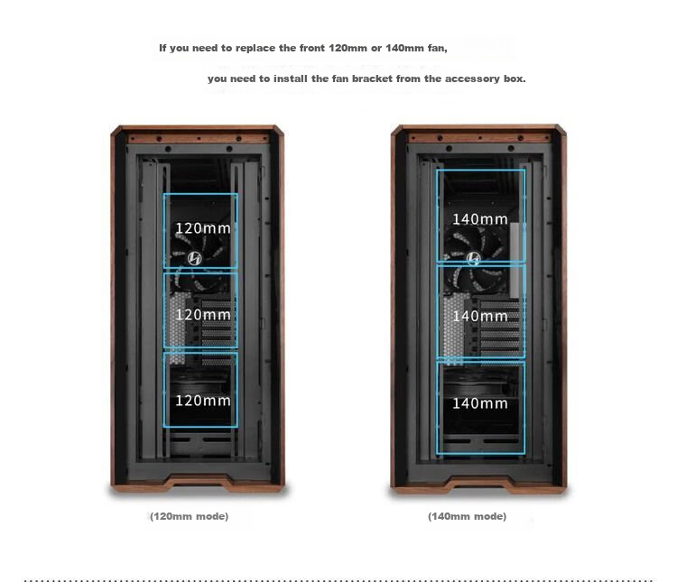 Корпус LIANLI L217 Mid-Tower, черный, с 5 вентиляторами, поддержка материнских плат EATX, дизайн с деревянной текстурой, двойные переключатели