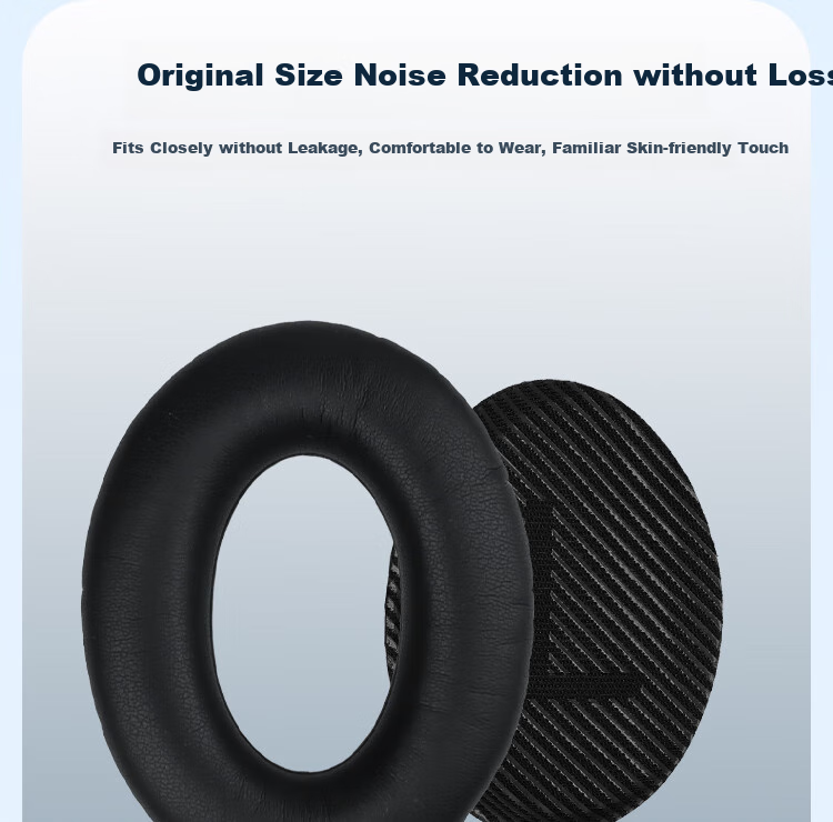 ESCASE Чехол для наушников Bose QC45, амбушюры для Bose QC25/35, черный, протеиновая кожа, 1 пара