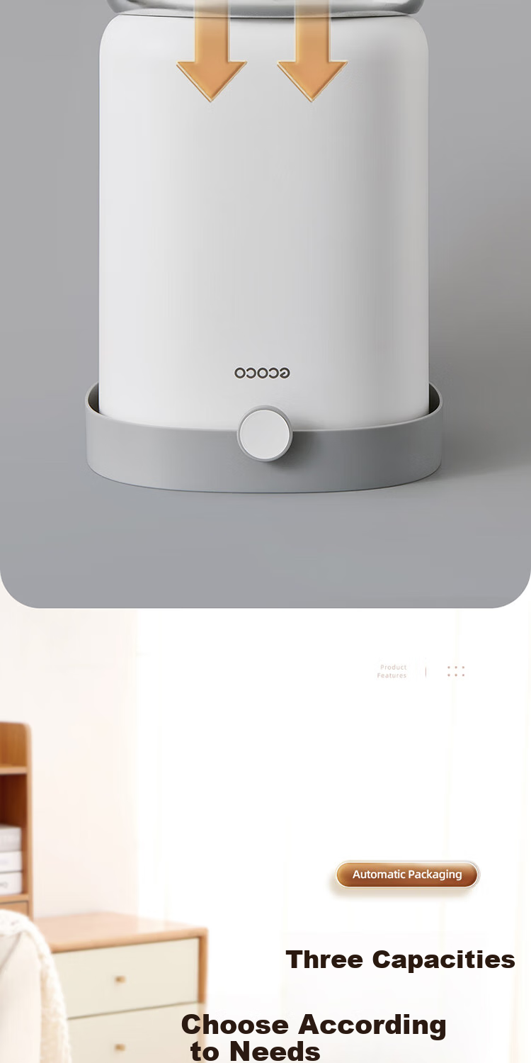 Мусорное ведро Ecoco, 16 л, с кольцом для фиксации пакета, автоматическая упаковка, для дома, ванной, гостиной, спальни, кухни, E24254, желтый