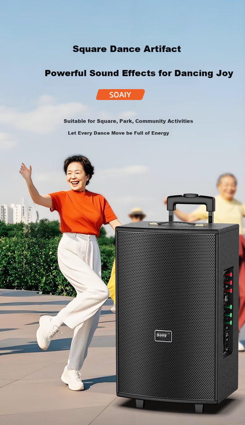 Портативная колонка Soaiy SA-X23L, 15 дюймов, деревянный корпус, Bluetooth, USB, AUX, 3-полосная, 9 динамиков, двойной микрофон