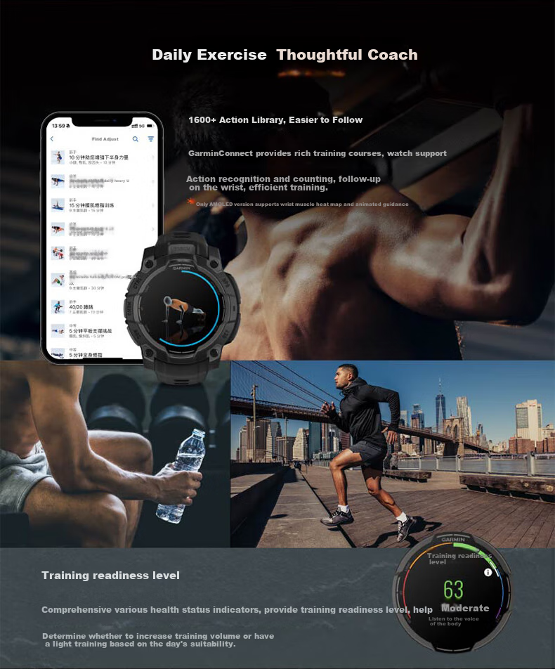 Умные часы GARMIN Instinct 3 Tactical Solar Edition, 50 мм, GPS, спортивные, для активного отдыха