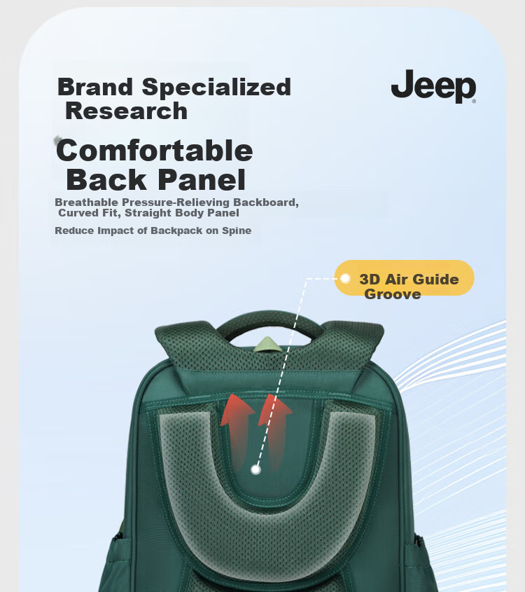 Детский рюкзак Jeep, для учеников 3-6 классов, защита позвоночника, снижение веса, большой вместимости, арт. 100149519835