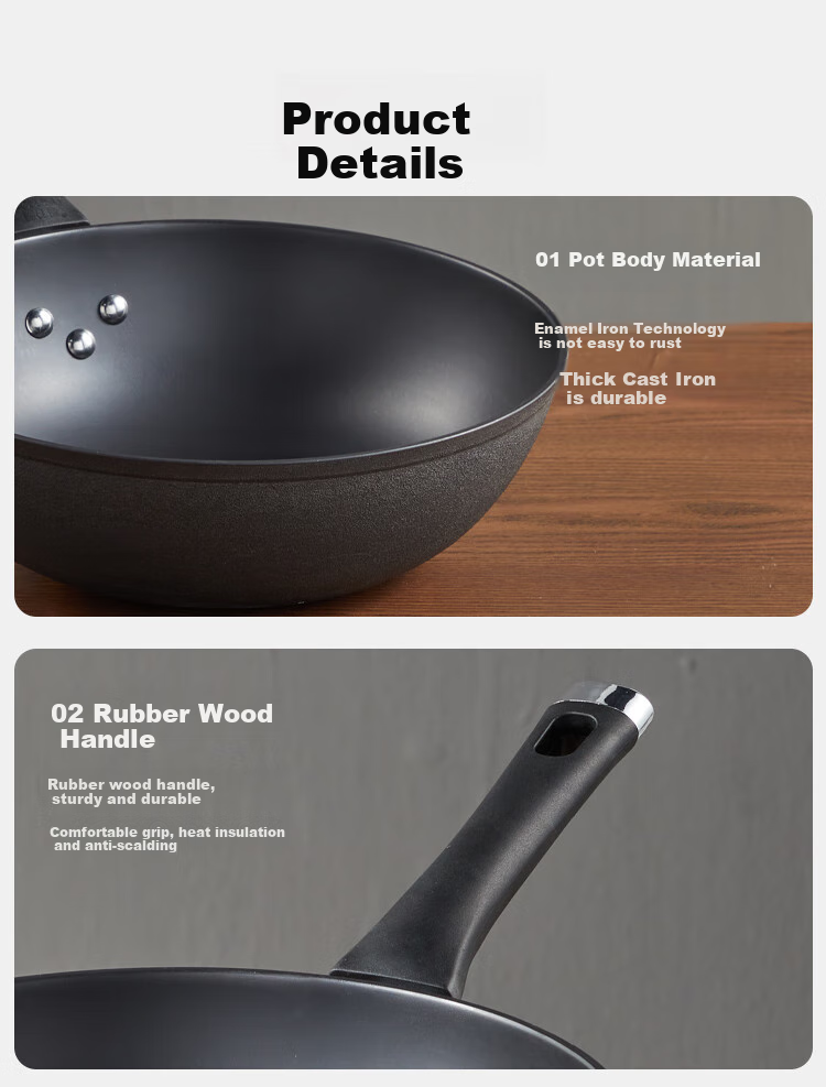 Вок COOKER KING DJ30ZT-S, чугунный, 30 см, без покрытия, для всех типов плит
