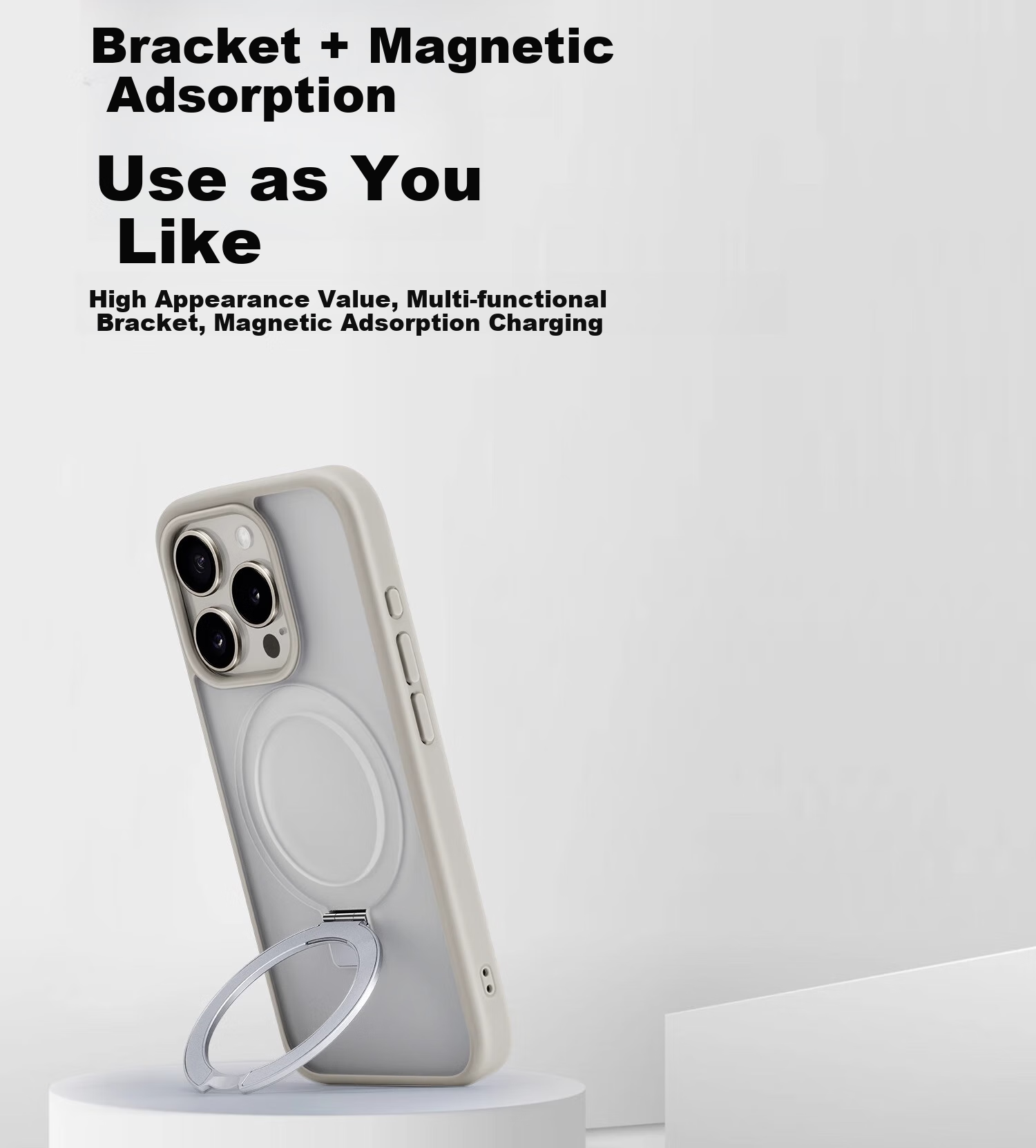 ZHIWEISHI Чехол-подставка с магнитным креплением для Apple iPhone 14 Pro Max, ультратонкий, противоударный, матовый, графитовый черный