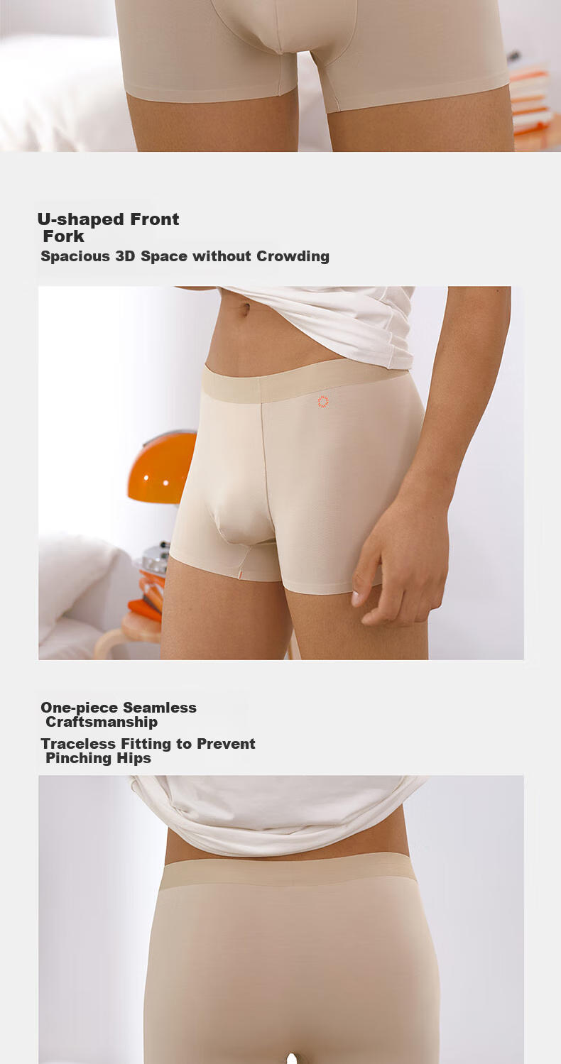 Мужские боксеры NEIWAI Orange Label, 3 шт., модал, бесшовные, дышащие, антибактериальные, размер M, цвет Obsidian Purple/Medium Gray/Brown Beige