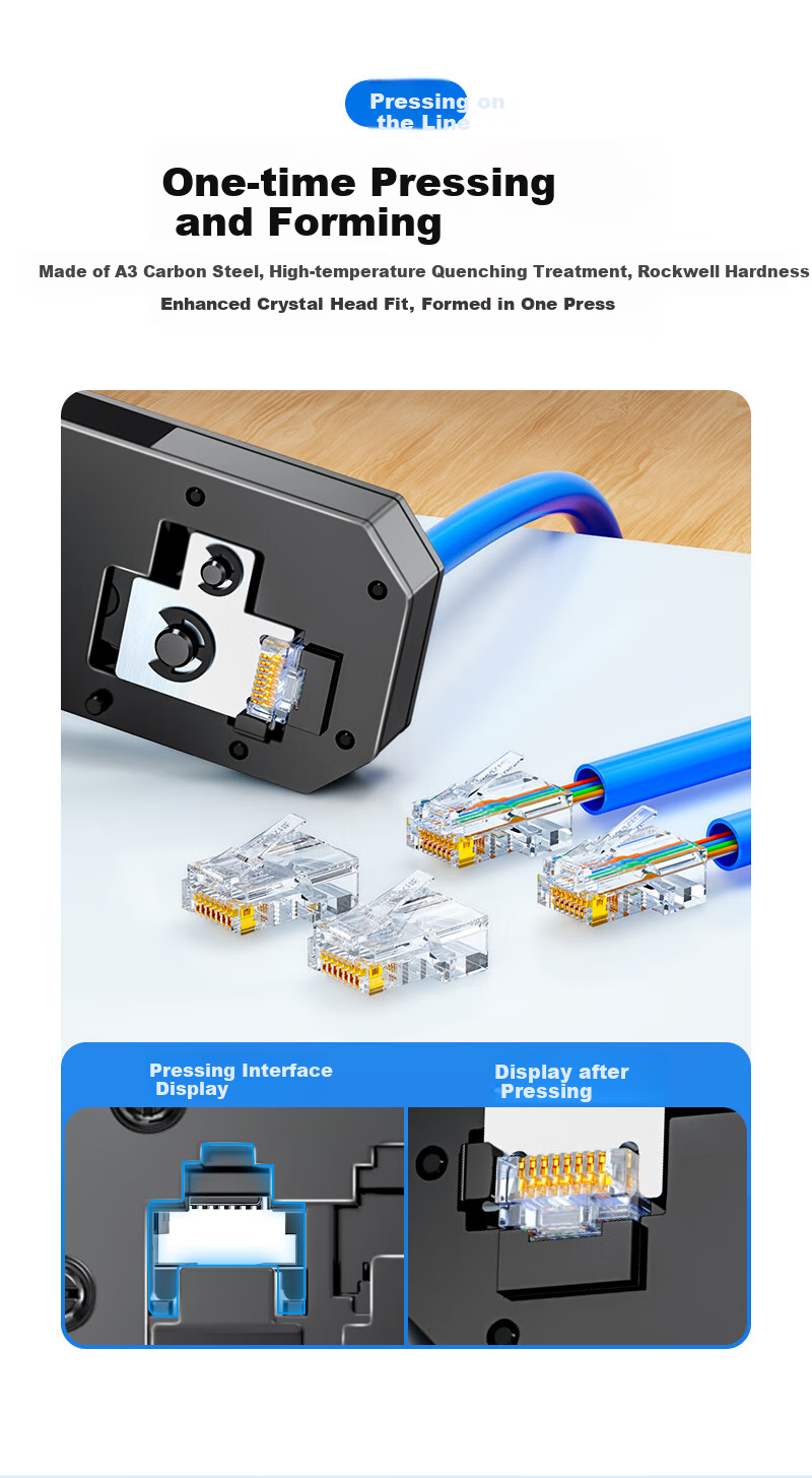 Обжимной инструмент SAMZHE CDF-187 для сетевых кабелей RJ45/RJ11/RJ12 Cat5 Cat6, инструмент для зачистки и резки проводов, для домашнего использования